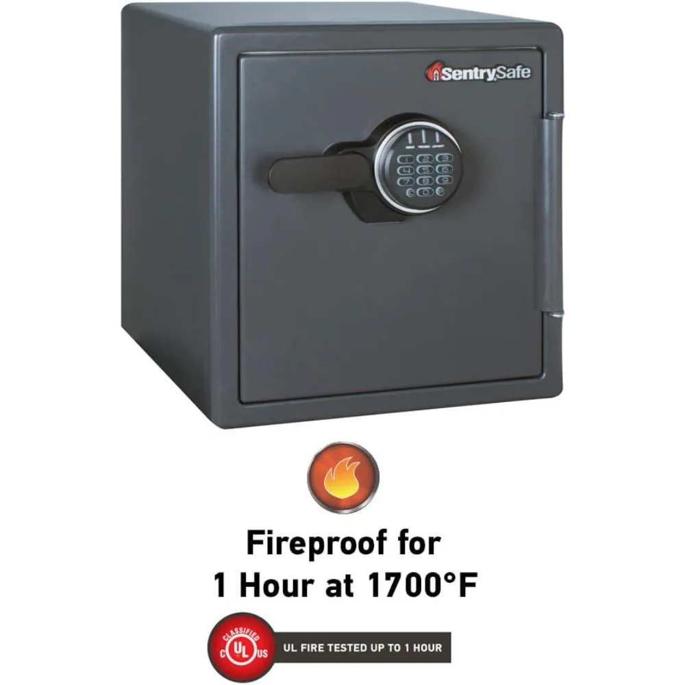 Digital Keypad Fireproof Home Safe for Money, Documents, and Valuables, 1.23 Cubic Feet