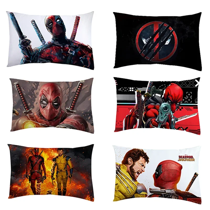 Deadpool & Wolverine Pillowcase Marvels Peripheral Cushion Covers Soft Skin-friendly Peach Skin Velvet Pillows Home Decor Gift