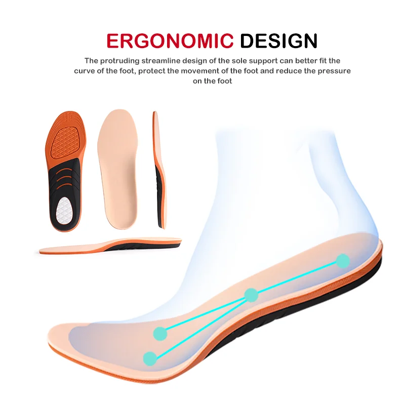 Diabetic Multi-Function Insoles Ultra Absorbing Arch Support Orthopedic Footwear for Comfort Reducing Joint Impact