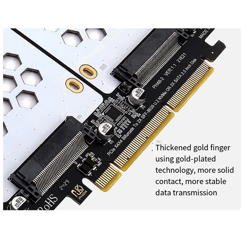 PH46-2 Dual-Disk SFF8639 U.2 NVME And SATA 2.5-Inch Hard Drive To PCIE4.0 Split Card