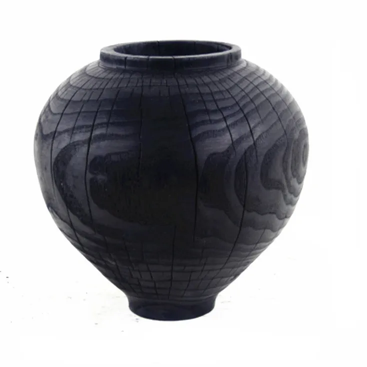 

Manufacturers sell handmade Chinese carbonized chestnut big belly black vase home villa art decoration ornaments
