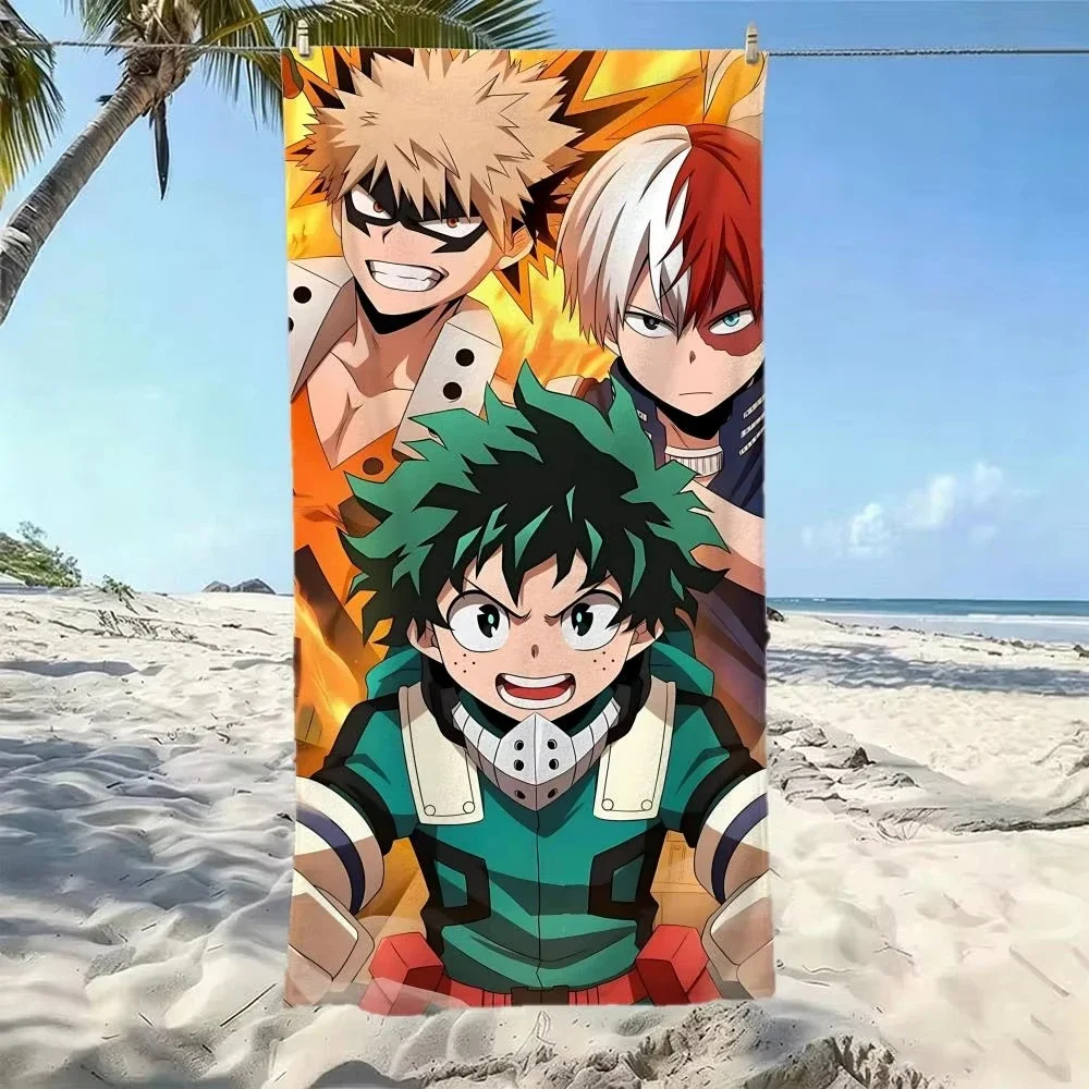 Custom 1pc My Hero Academia Oversized Deku Bakugo Todoroki Beach Towel Microfiber Quick Dry Sand Free Gym Sports Towel For Outd