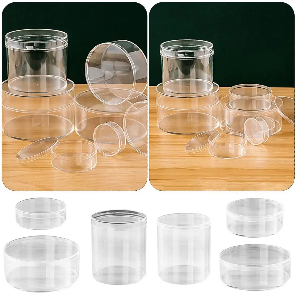 

New Multi Size Storage Box Transparent with Lid Jewelry Box Round Dustproof Plastic Box Party Decor