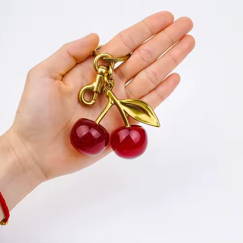 Cherry Charm Handbag Pendant Keychain for Women's Exquisite Internet-famous Crystal Cherry Bag Accessories High-Grade Pendant - Image 2