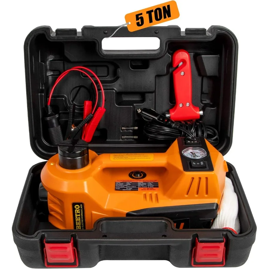 

Комплект гидравлического домкрата для электромобиля, 5 тонн, 12 В с насосом для накачивания для автомобильного седана, замены шин MPV, диапазон подъема 6-17,7 дюйма