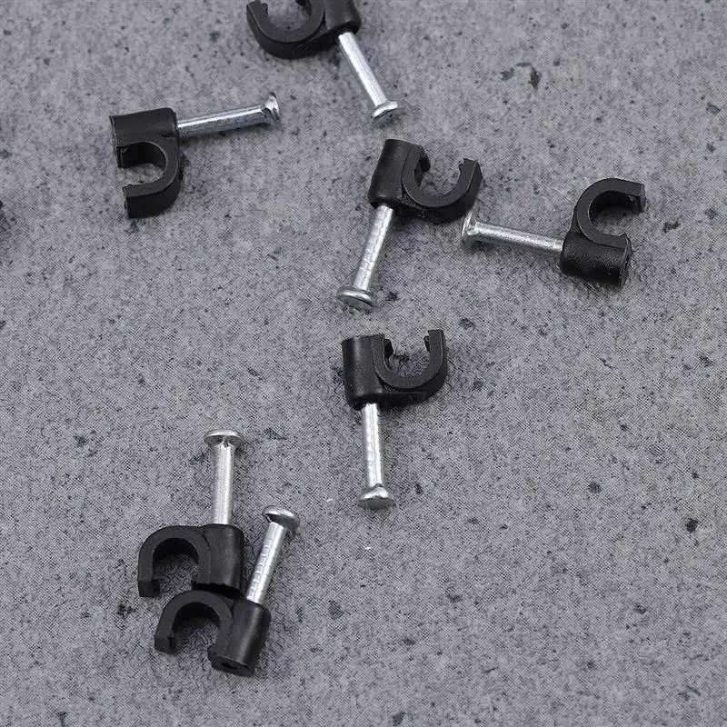 100 stücke Kunststoff Kabel clip Schreibtisch Kabel Organizer Draht Kabel verschluss Telefon leitung Krawatte Fixierer Organizer Wand klemme (schwarz)