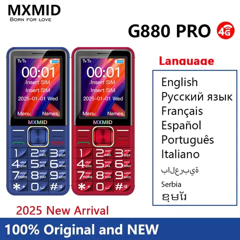 MXMID G880 PRO 2.4 Inch 4G Feature Phones Flashlight Big Button 6800mAh Long Time Standby Cheap Mobile Phone Cell Phone On Sale
