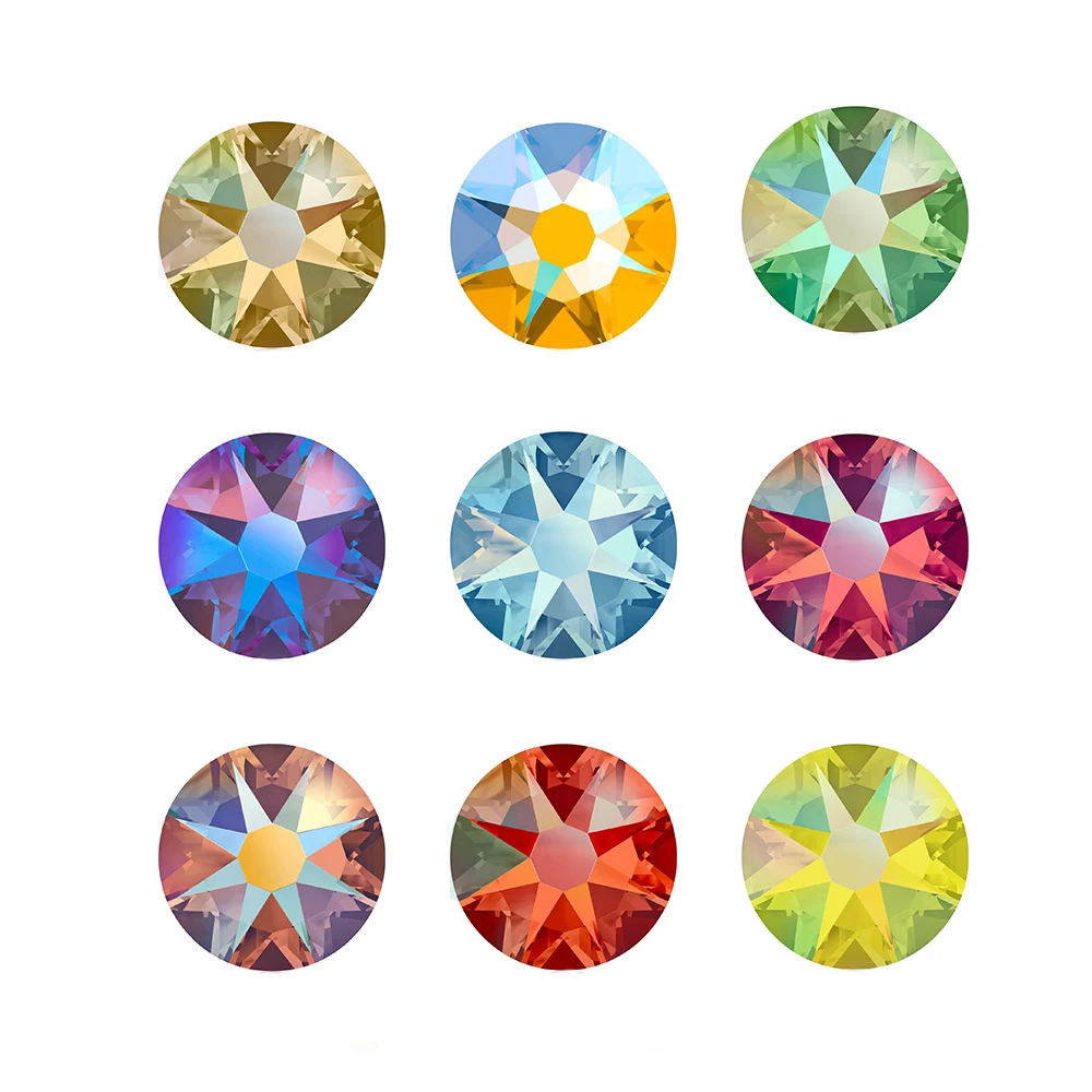 Crystal Castle 2088 Luxury AB Rhinestones To Stick Flatback Glass Strass Stones for Dress Clothes Nail Art Crafts Jewelry Making