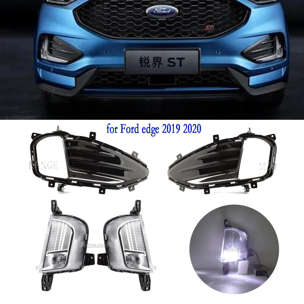 Fendinebbia a LED per Ford edge 2019 2020 Faro Fendinebbia Copertura Griglia Cornice Led DRL Fendinebbia Cappe accessori