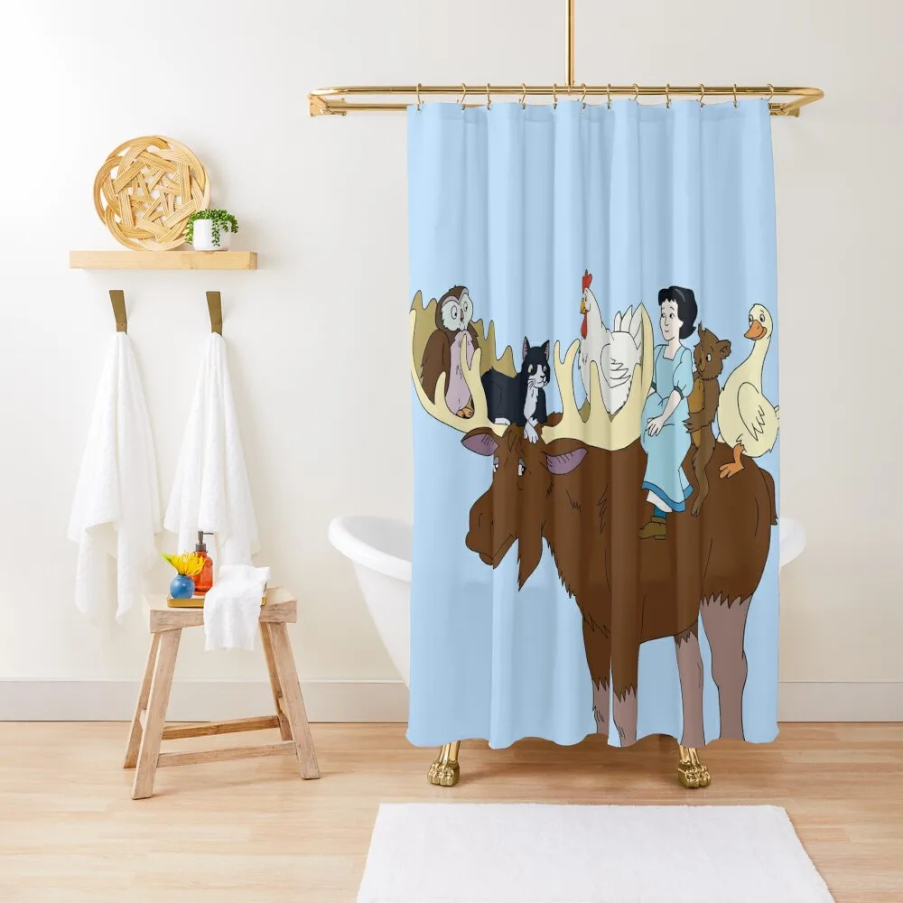 

Little Bear and Friends on a Moose Art Shower Curtain Bathroom Deco For Bathroom Bathroom Shower Set Shower Curtain