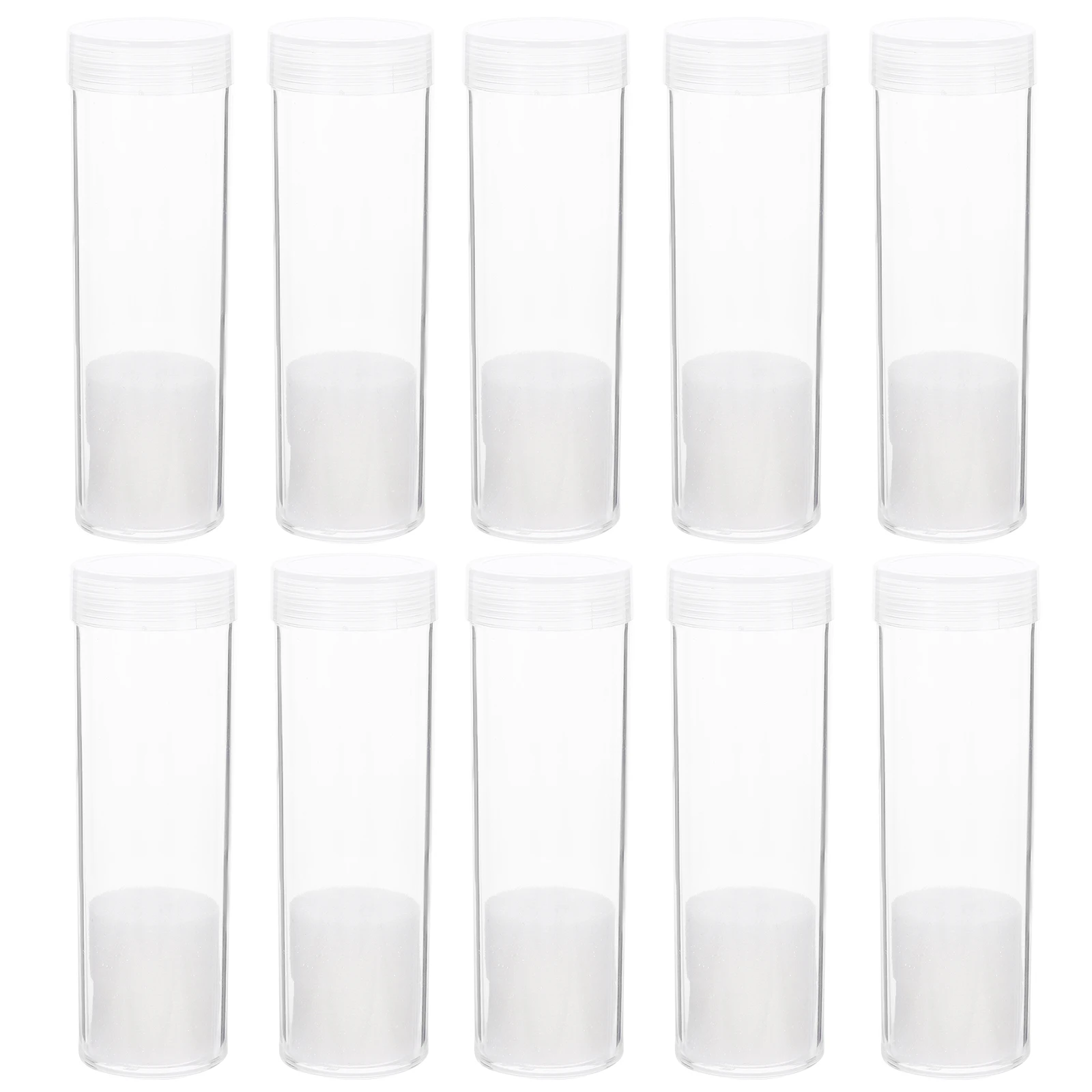 

10pcs Transparent Storage Tubes Oxidation Resistant Strong Holder For Collectors Plastic Coin Tubes Coin Organizer