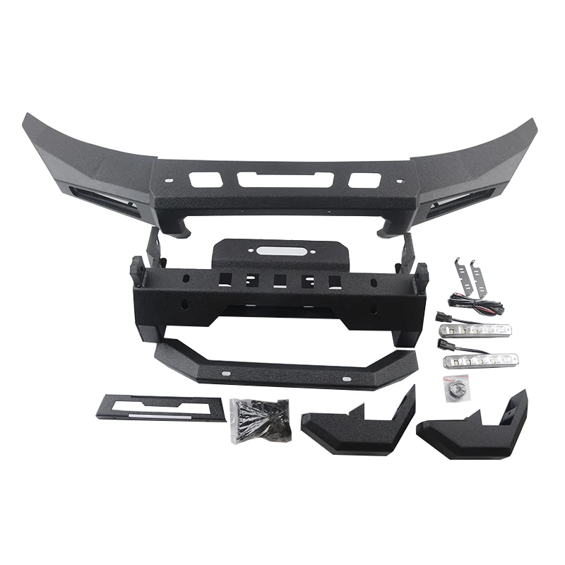 

New Offroad Steel Front Bumper With Light For Suzuki Jimny 2019+ 4x4 Accessories Black Bolt-On Installation Maiker