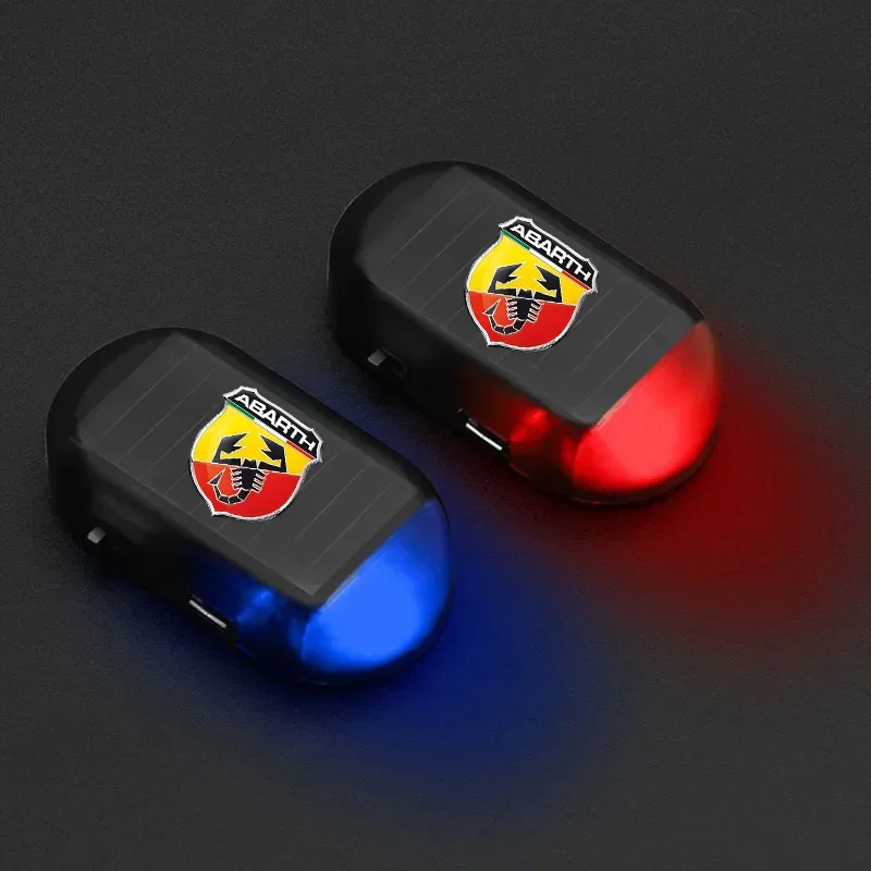 Lámpara de precaución antirrobo inalámbrica con energía Solar para coche, luces LED intermitentes para Abbas Abarth Punto 124/125/500 Stilo, accesorios para coche
