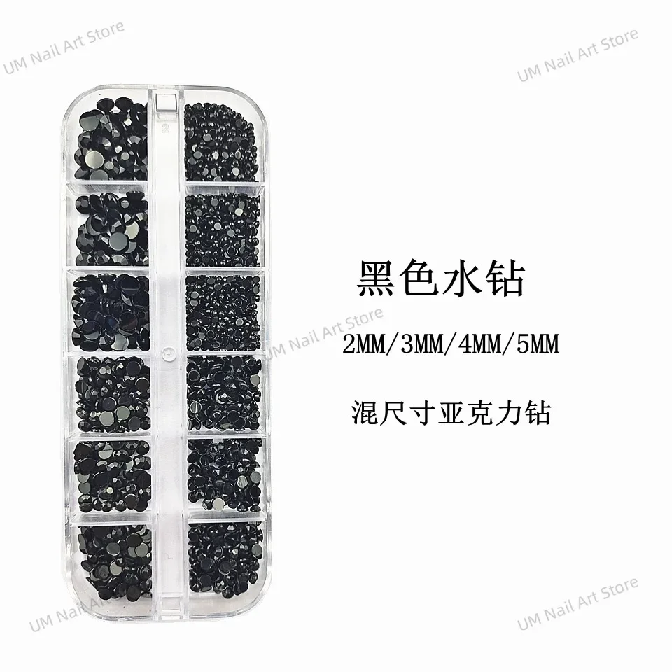 네일 파츠 Nail Art Flat Back Crystal Rhinestone 2/3/4/5mm Dazzling Diamonds Strass Manicure Tip 3D Decoration стразы для ногтей