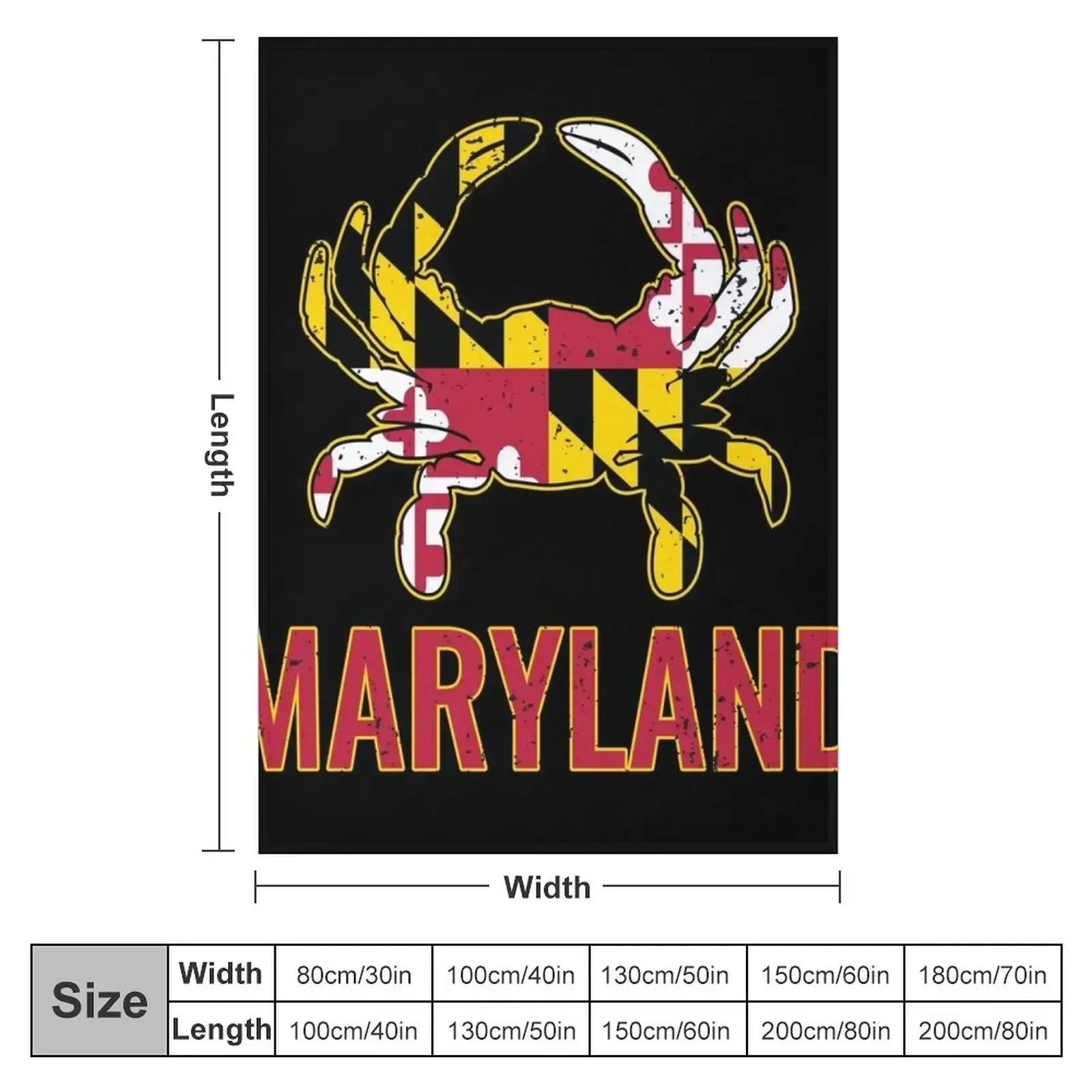 Maryland Flag, Maryland State Crab Flag Throw Blanket christmas decoration Comforter Sofa Quilt Custom Blankets