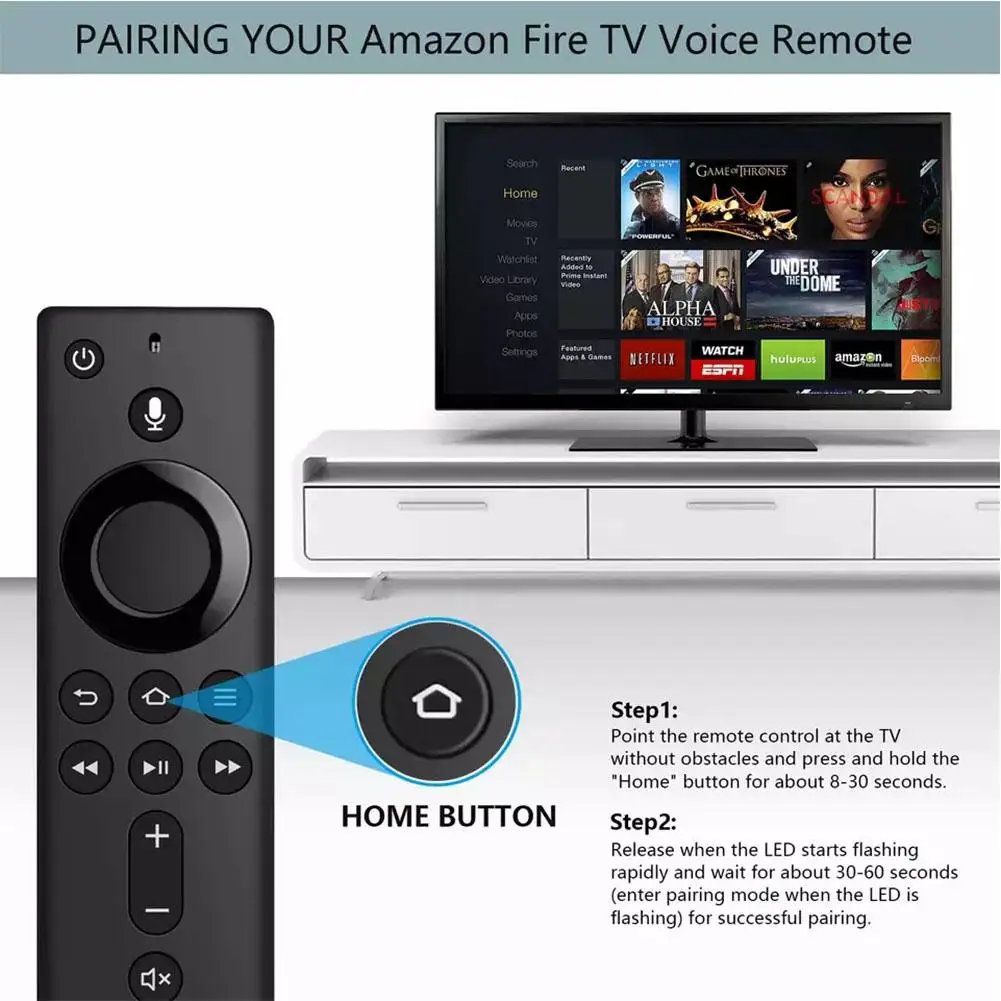 Voice Remote Control For AMZ Smart TV & Fire TV Sticks Lite 4K L5B83H Alexa Compatible Network Media Player Assistant