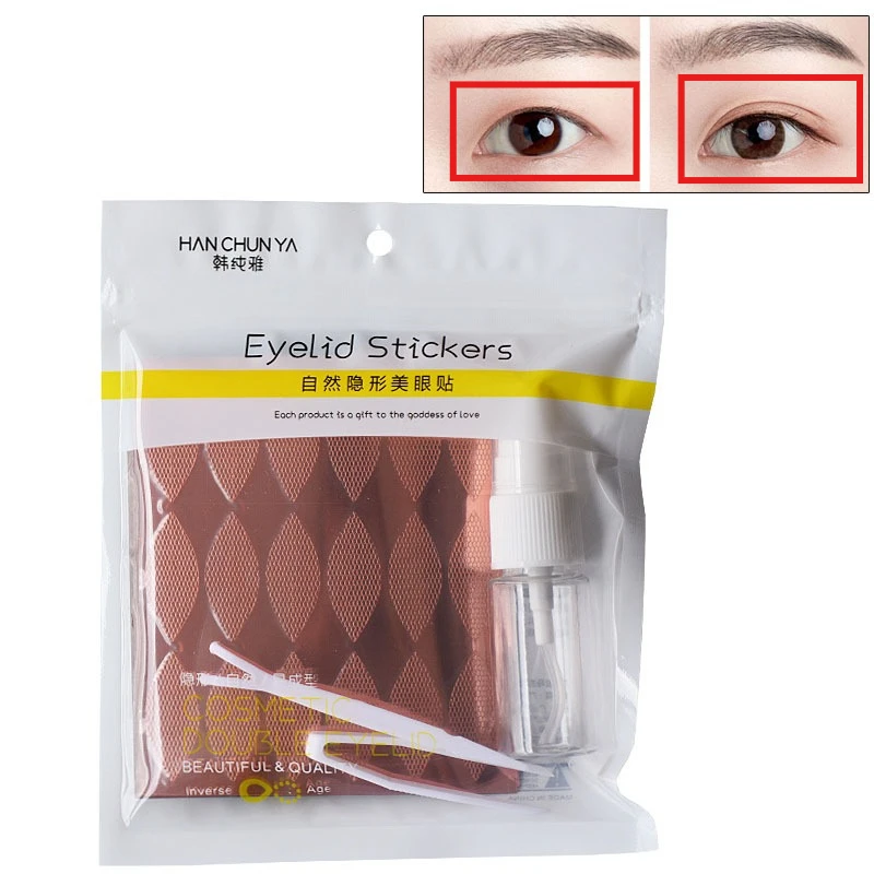 Lace Double Eyelid Patch Water Glued Double Eyelid Tape M/L/XL Half Moon Hollow Breathable 360/480Pcs Eye Beauty Patch with Tool