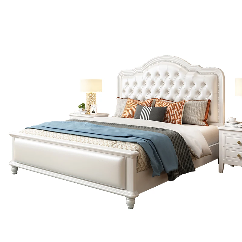 سرير مزدوج فاخر للتخزين على شكل كوين سرير منزلي متين للطالبات سرير مزدوج إسكندنافي أثاث حديث منجد من Letto Matrimoniale