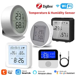 Tuya WIFI Zigbee Smart Temperature & Humidity Sensor With LCD Screen Display App/Voice Control Via Alexa Google Home Smart Life