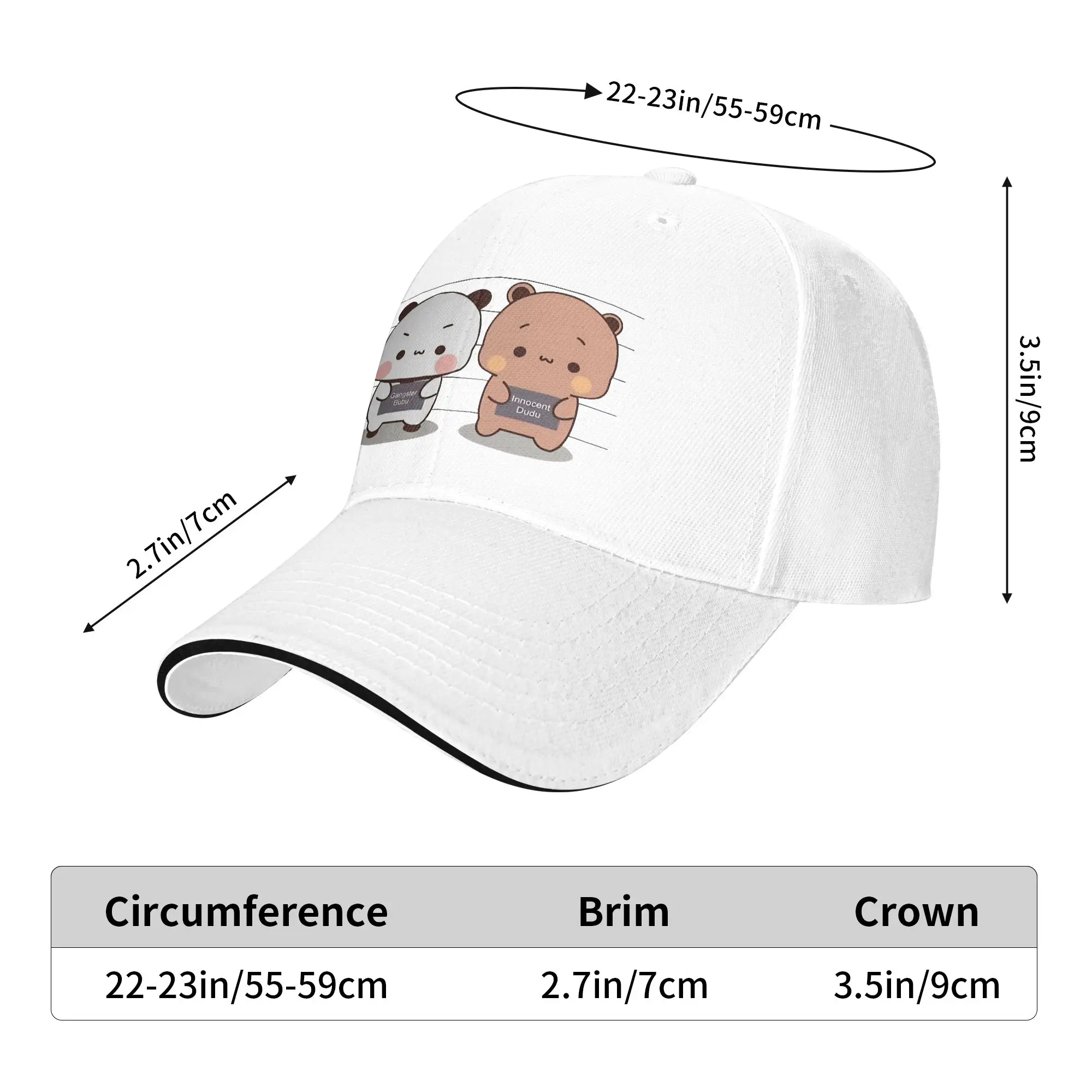 Innocent Dudu Gangster Bubu Dudu Panda And Brownie Bear Baseball Cap Men Custom Hip Hop Hats Spring Hiking Fishing Baseball Caps