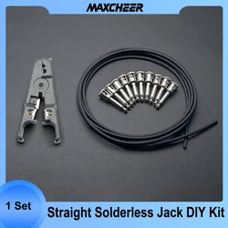 DIY Gitarre löt freie Pedal Patch Kabel platine Kupfer Kabel Kit Set 10 Meerenge Audio löt freie 6,35 Mono Buchsen