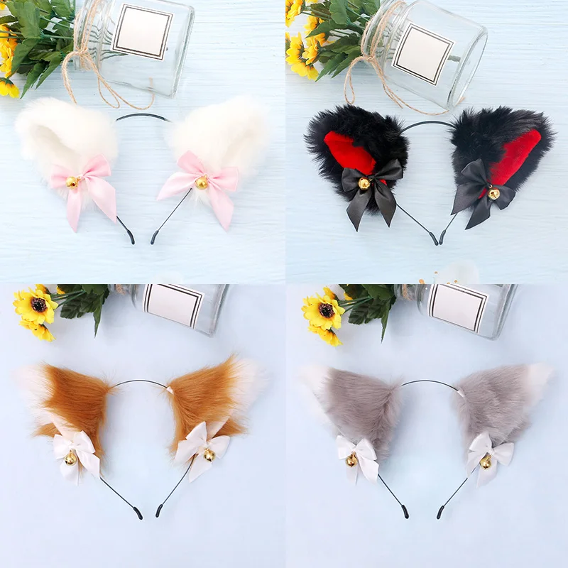 Sexy Cat Ear Headband For Women Fluffy Cat Ear Hair Clips With Bells Cosplay Anime Hair Clips Party Headwear Hair Accessories