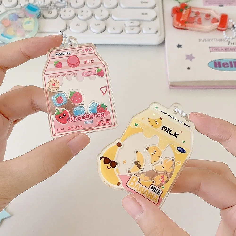 Kawaii الاكريليك فقاعة زجاجة المفاتيح الكرتون شفافة الزخرفية زخرفة المفاتيح حامل الفتيات