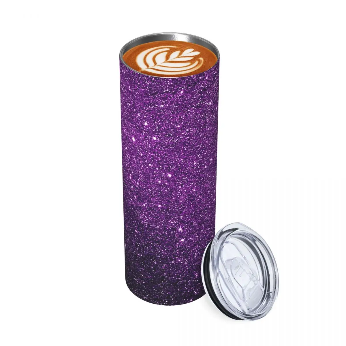 

Градиентный фиолетовый блестящий узор, стакан из нержавеющей стали, кружки с вакуумной изоляцией, термохолодные чашки, соломинка с крышкой, 20 унций