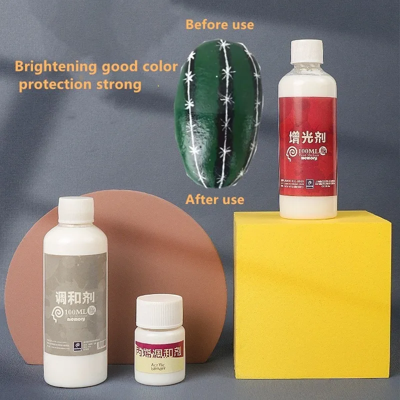 100ml Acrylic Pigment Blending Agent Brightening Agent Art Painting Basics Brightening Good Color Protection Strong Thinner