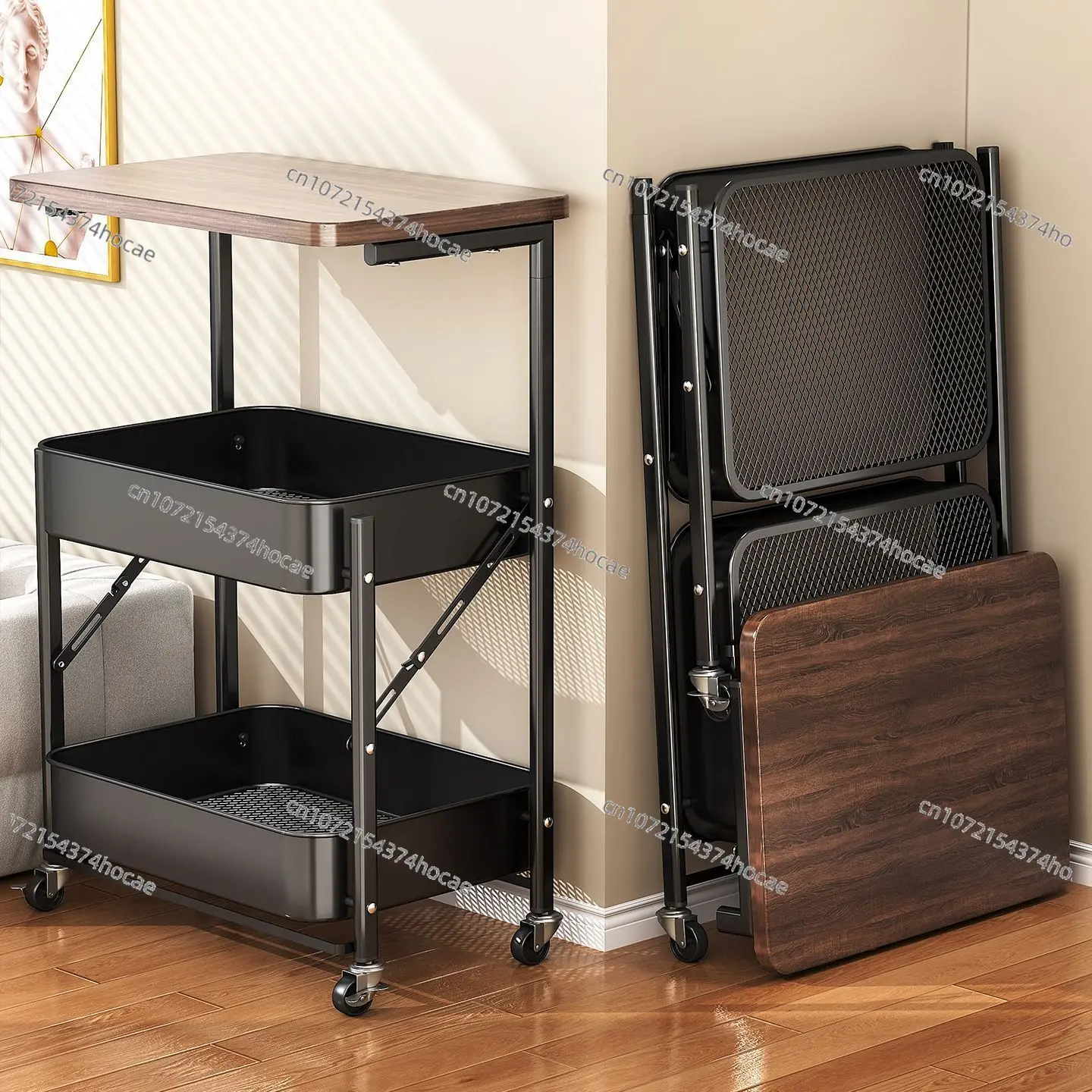 Sofa side Living room removable bedside Folding coffee Bedroom bedside shelf Small table Corner table