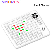 9 in 1 Multifunction Smart Board Game Electronic Chess Backgammon, Go, Tic-Tac-Toe, Whack-a-Mole Combe for Kids Family Tabletop