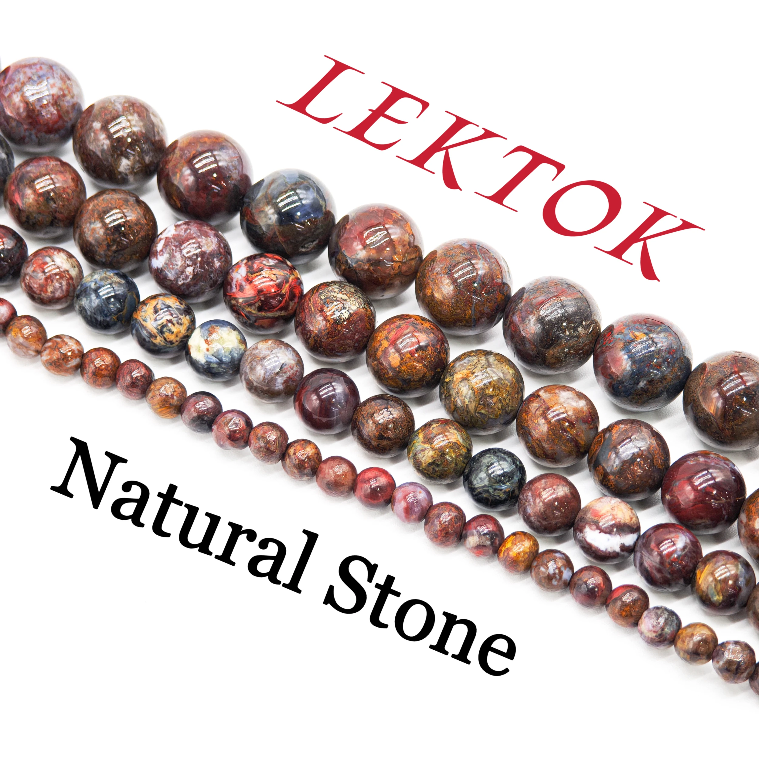 High - Quality Natural Pietersite Round Beads in Gorgeous Deep Red, Ideal for Jewelry DIY! Available in 4mm, 6mm, 8mm, 10mm