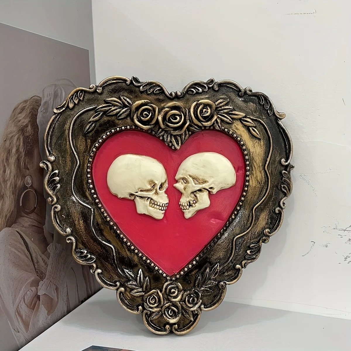 Love Skull Statue for Wedding Party Decoration