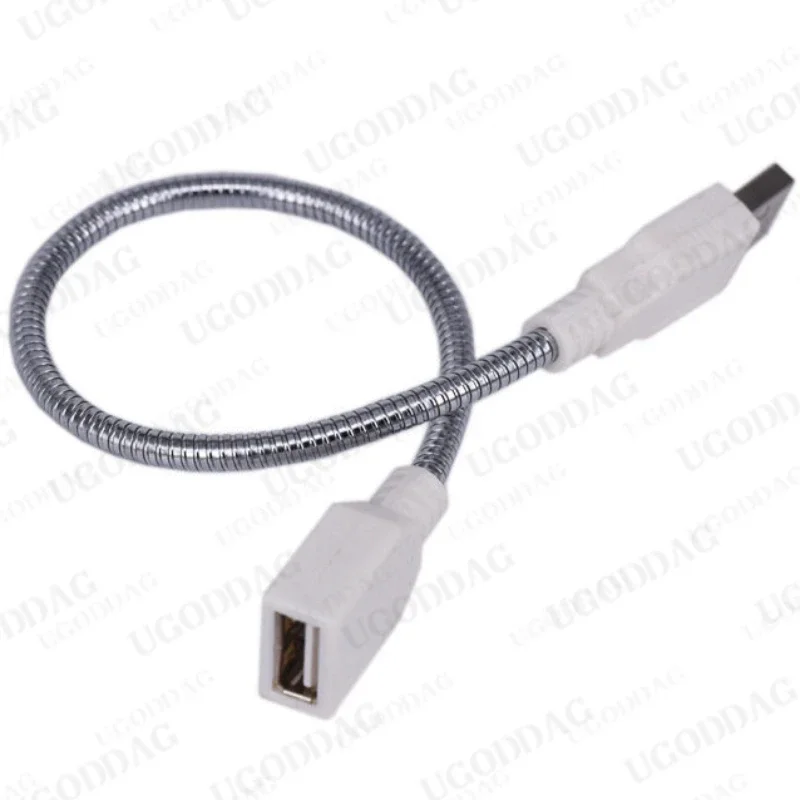 30cm Desk Lamp USB Power Cable Male to Female Extension Cord Flexible Metal Hose USB Desk Light for USB Light Lamp Bulb