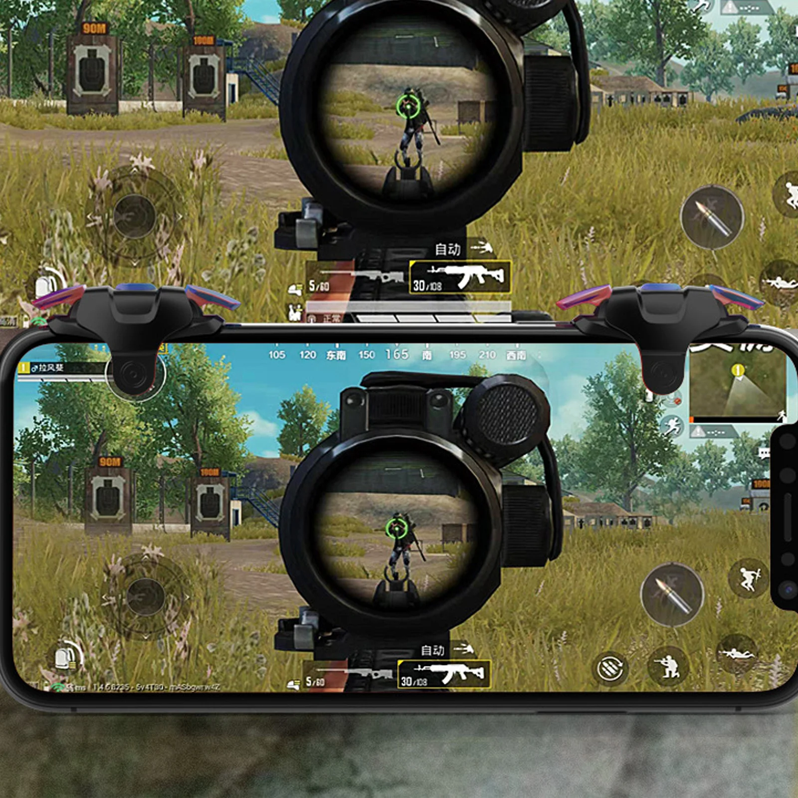 

1Pair Game Handle Trigger Compact Practical Game Controller Trigger Easy Install Remove Suitable Most Smartphones Gamepad