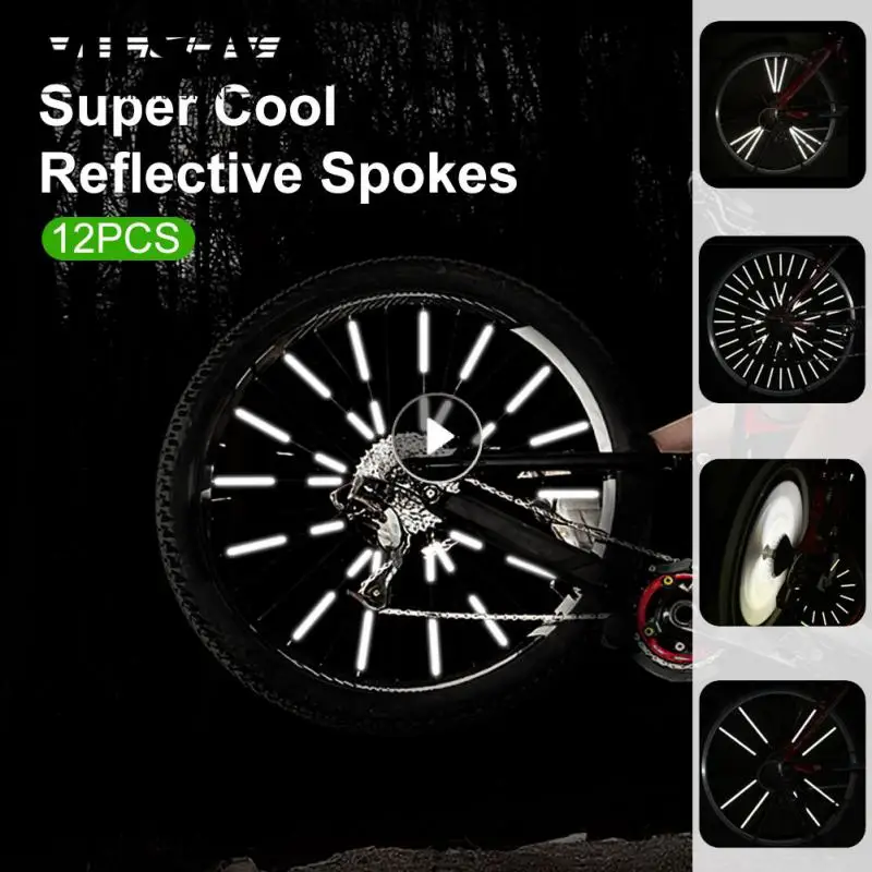 Tire Light Strip Reflective Spokes Sticker Steel Wire Card Strip Warning Night Reflective Stickers Night Riding