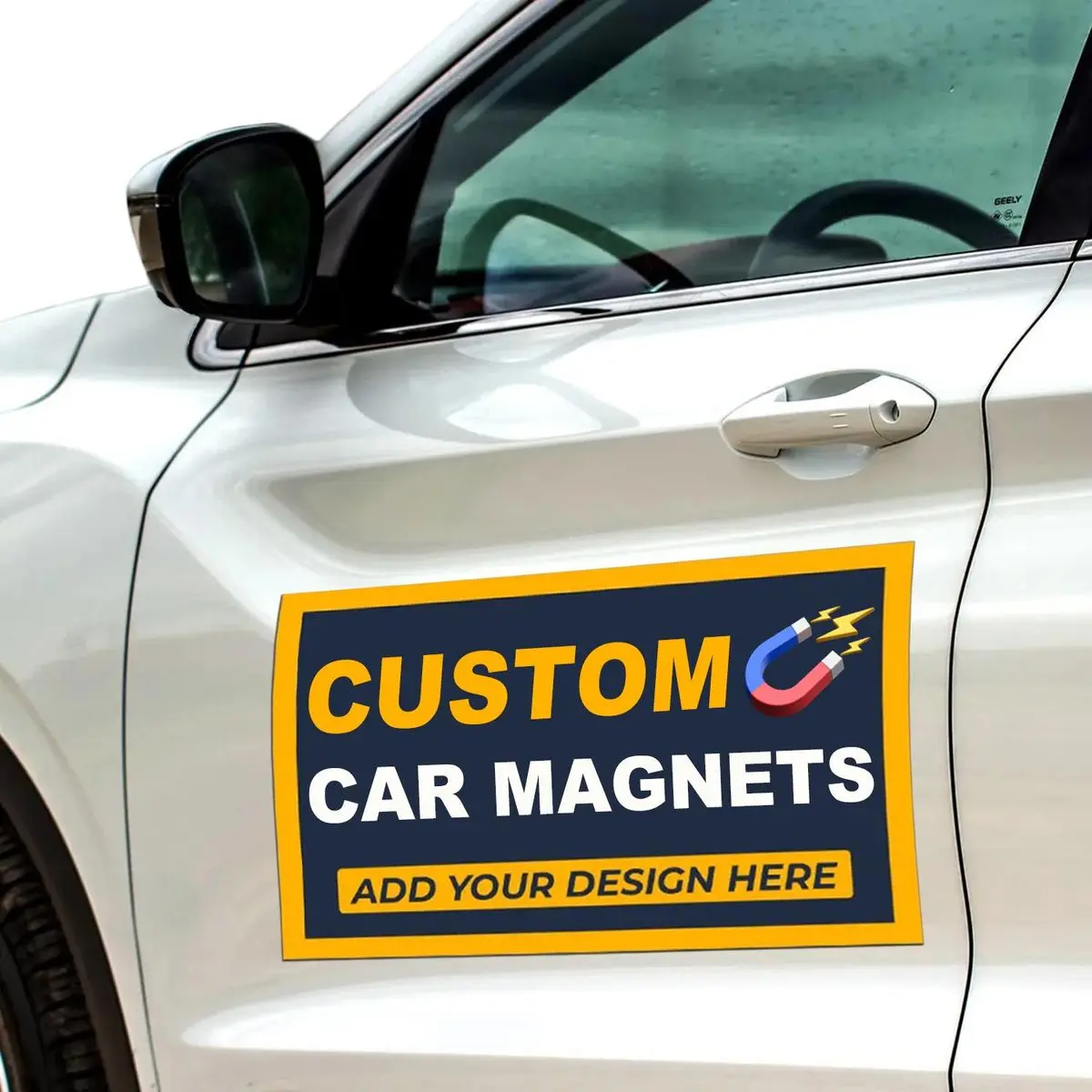 Custom Die Cut Magnetic Vehicle Bumper Magnet Reflective for Cars and Trucks UV Printed Magnetic Sign with Gloss Lamination