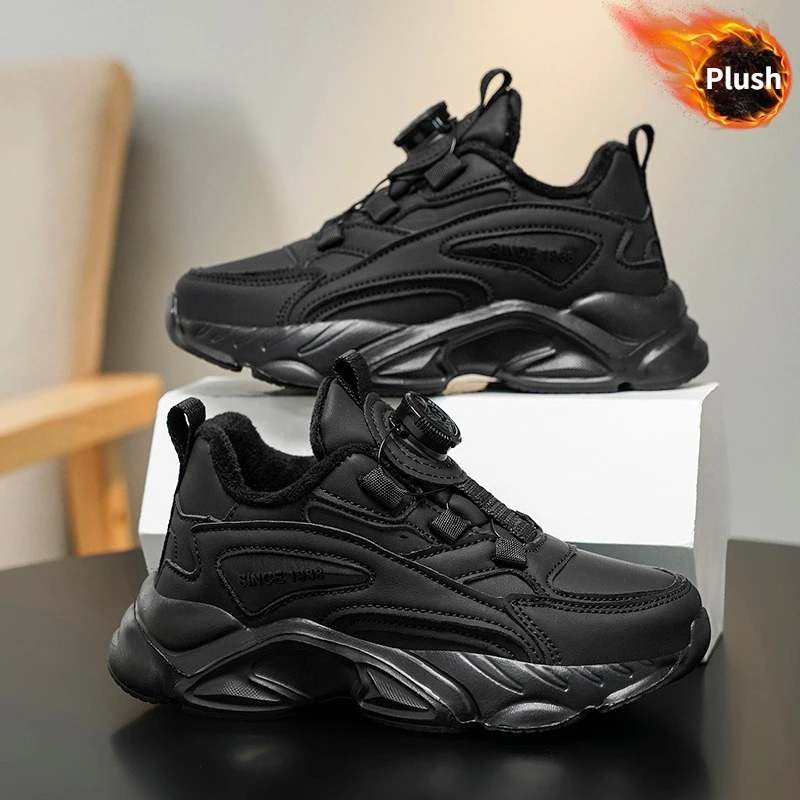 

Белые кроссовки для мальчиков, зимняя детская обувь, теплая плюшевая хлопковая обувь для девочек, легкие уличные кроссовки, модные детские ботинки