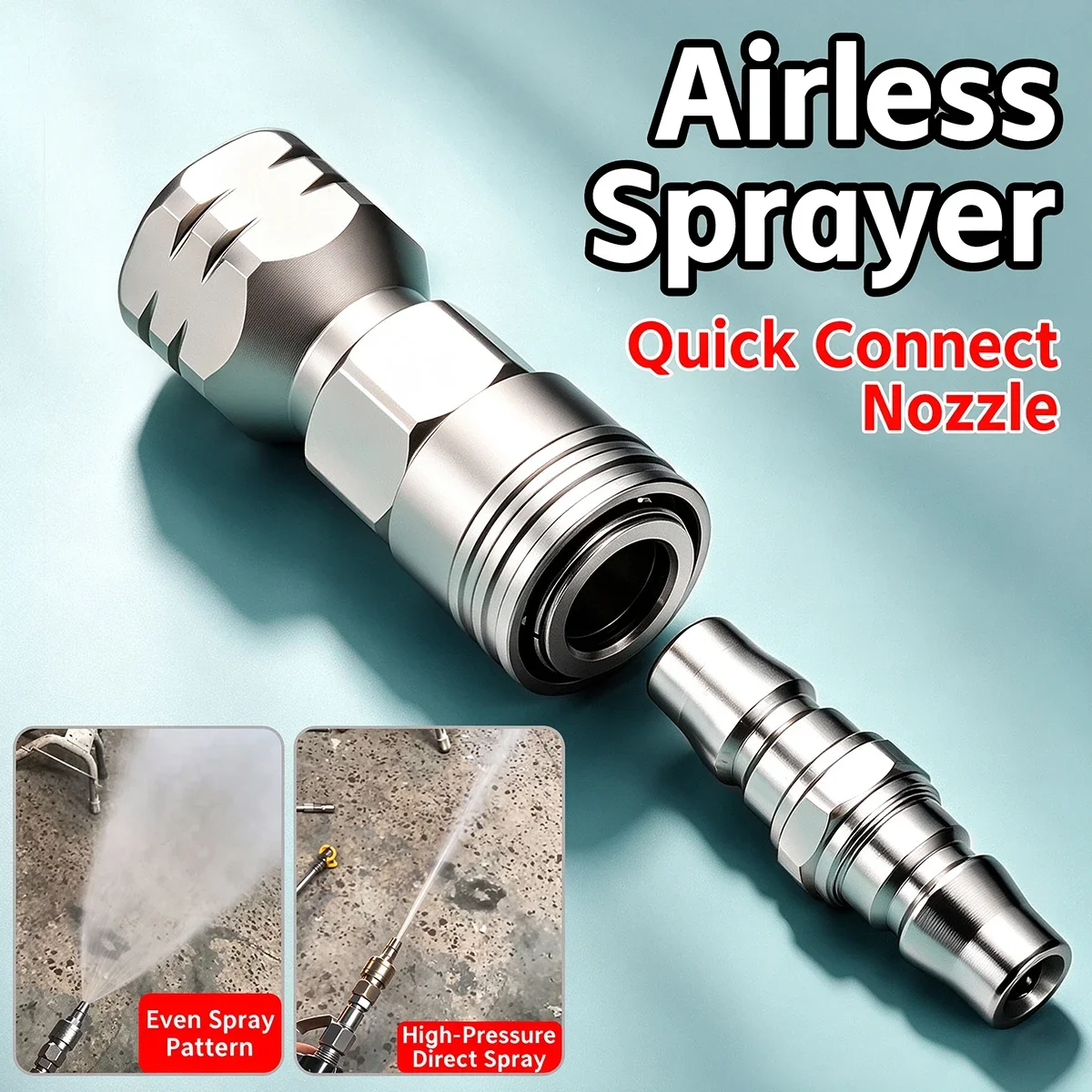 Stainless Steel Quick Connect Spray Tip High Pressure Atomizing Airless Paint Sprayer Nozzle Universal Replacement Accessories