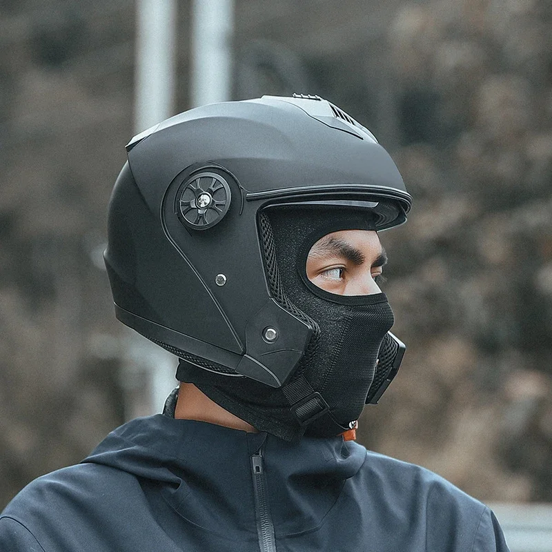 Gorro con bufanda para ciclismo y motocicleta, gorro cálido para invierno, pasamontañas a prueba de viento, cubierta para todo el rostro, forro para casco de motocicleta y bicicleta de montaña