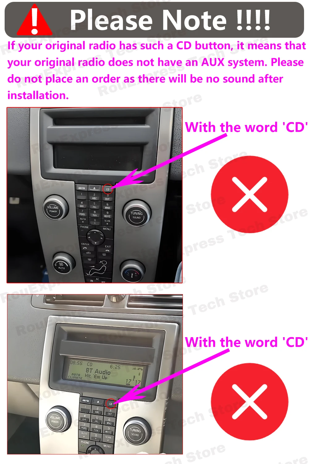 Car Dvd Auto Radio Android For Volvo C30 S40 V50 C70 2004 - 2012 Head Unit Multimedia High-performance QLED Screen Navigation 4G