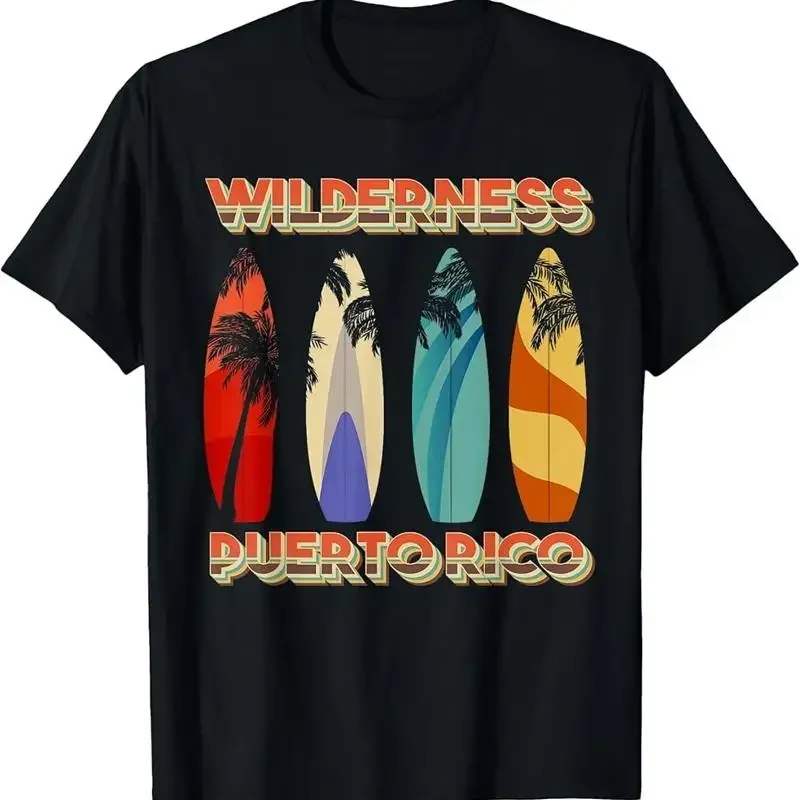 Wilderness Puerto Rico Retro Surf Board T Shirt