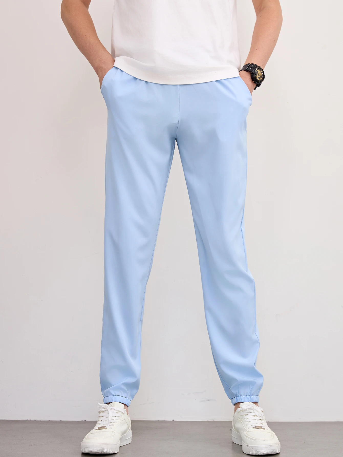 

Men's Casual Sports Long Trousers Cuffed Drawstring Pants Leisure Active Sweatpants