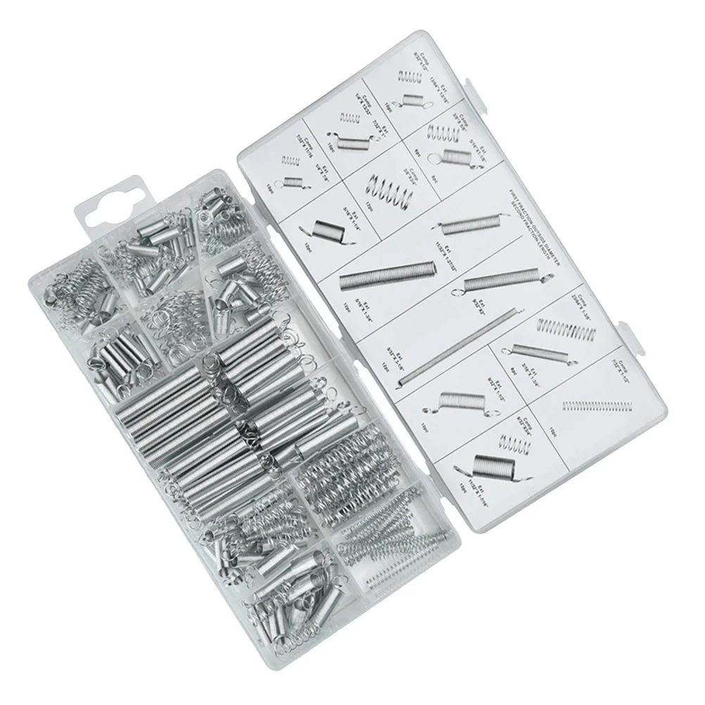 

200Pcs Spring Assortment Set Spiral Galvanized Extension Tension Pressure Springs for Automotive Appliances Electronics
