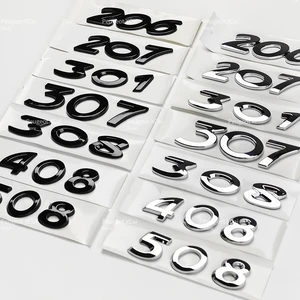 Heckes Emblem des ABS 3D -Kofferraums, Auszeichennummer -Etikett, Autozubehör, Peugeot 206, 207, 307, 308, 408, 508 12 Hauptverkäufe Peugeot Emblem - №12