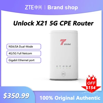 오리지널 잠금 해제 ZLT X21 5G CPE 실내 라우터, 서브 6GHz NSA + SA 메쉬 와이파이 무선 모뎀, SIM 카드 기가비트 라우터 포함, 5G 라우터, 신제품 