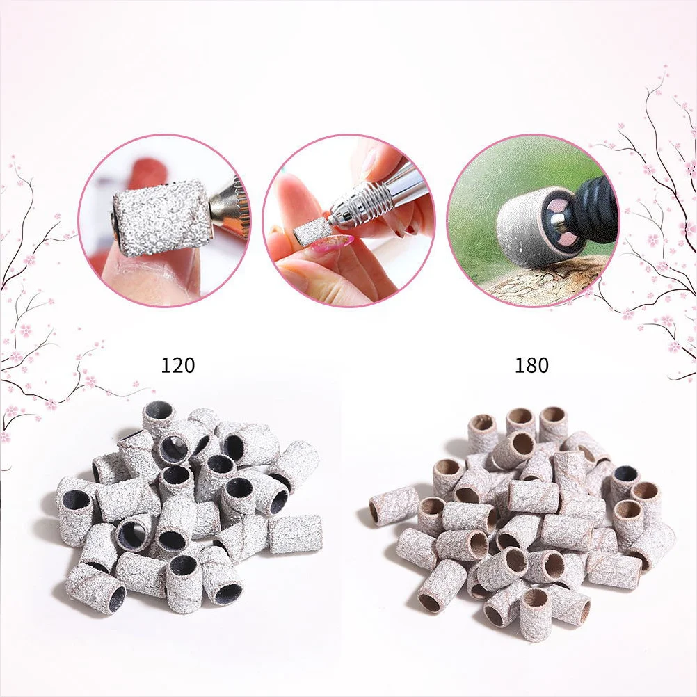 100 sztuk 2 opakowania Papier ścierny do paznokci Polerka do paznokci naturalnych i sztucznych Korundowe narzędzia do manicure i pedicure Białe 120 #