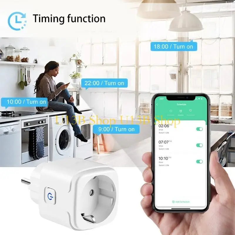 U13B Portable Intelligent Socket ZigBee Tuya WiFi EU for Smart Plug 16A Works with