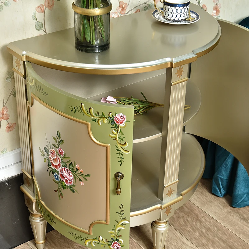 

American-style rural entrance cabinet, retro painted entrance decoration, foyer against the wall, storage corner ca