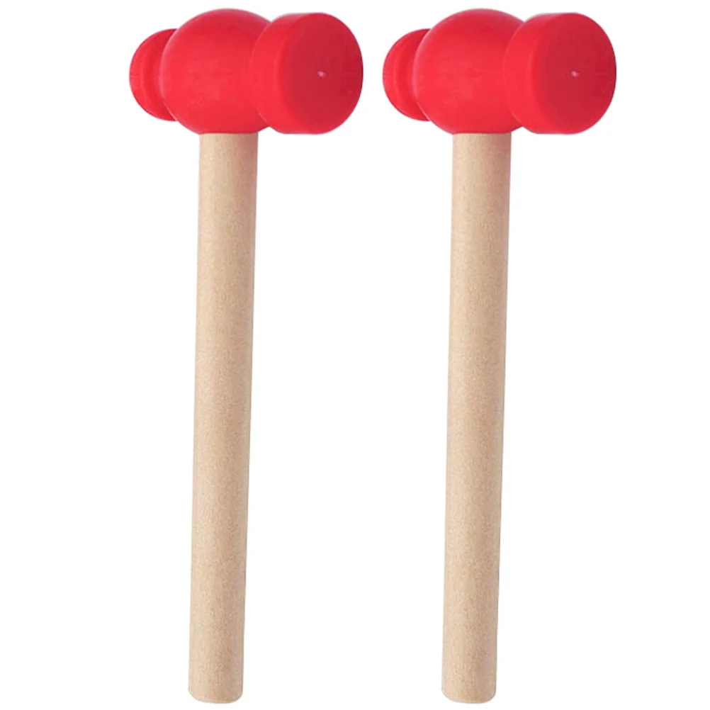 

2 Pcs Wooden Hammer Mini Photo Prop Toddler Toy Safe Plaything Smooth No Burrs Repair Tool Home Decor